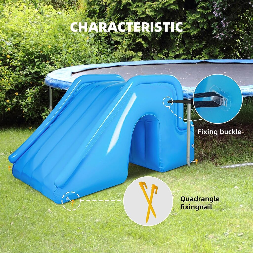 HOOSUNNY Inflatable Swimming Pool Water Slide for Kids - Small Water Swimming Slide for Outdoor Backyard Play Trampoline Slide for Kids(Over 3 Years Old)