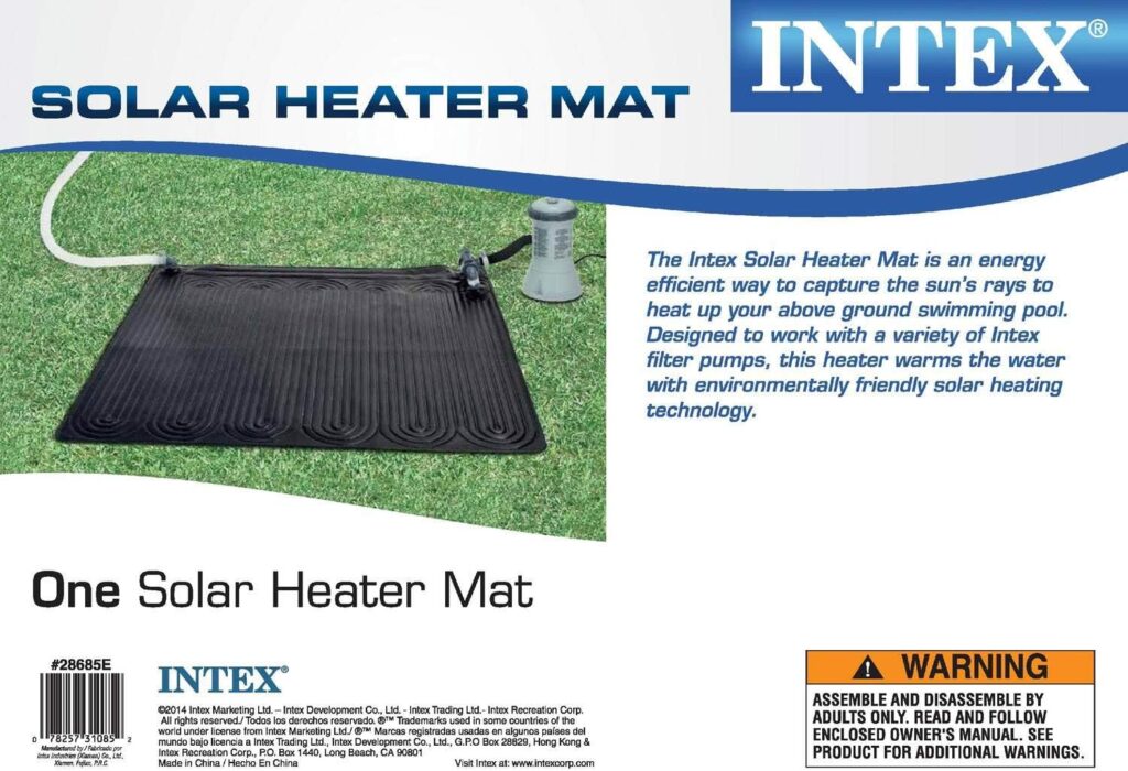 Intex 28685E 47 Inch x 47 Inch Solar Pool Water Heater Mat for 8,000 Gallon Above Ground Swimming Pool with Hose Attachment, Black (2 Pack)