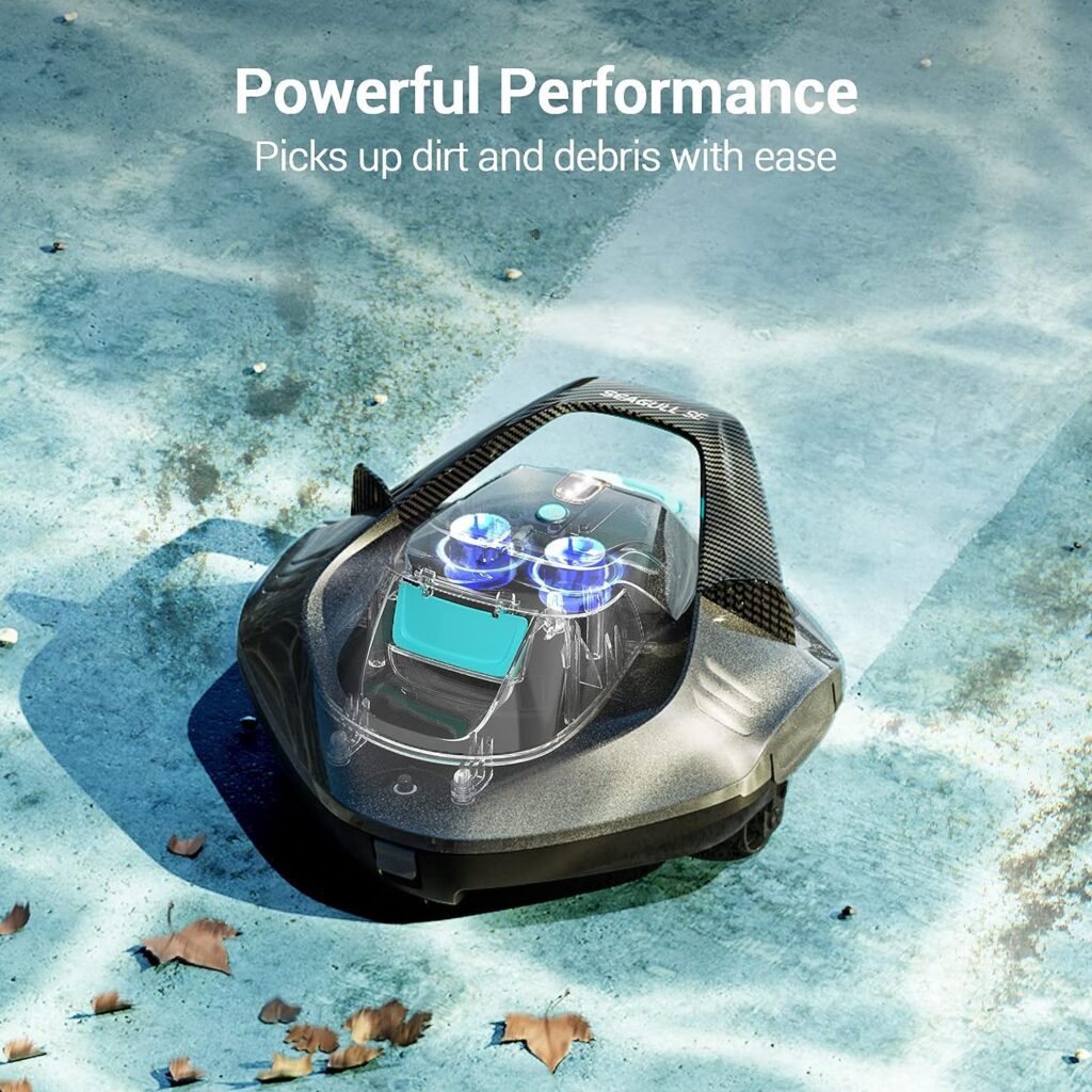 Renewed Aiper Seagull SE Cordless Pool Vacuum Robot, Ideal for Above Pools up to 850 Sq.Ft, Lasts 90 Mins, LED Indicator - Gray