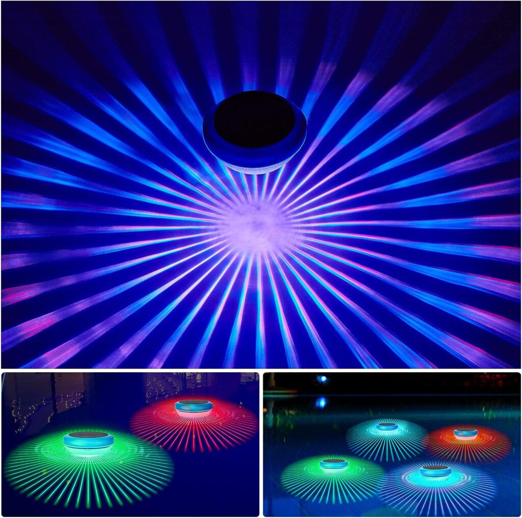 Solar Floating Pool Lights,RGB Color Changing Floating Pool Lights for Swimming Pool,Waterproof Light up LED Pool Accessories,Outdoor LED Pool Lights That Float for Pool,Pond,Spa,Hot tub-2PCS
